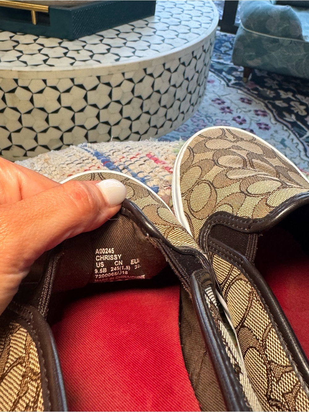 Coach Chrissy Slip-on Sneakers in khaki and brown signature logo - Picture 5 of 9